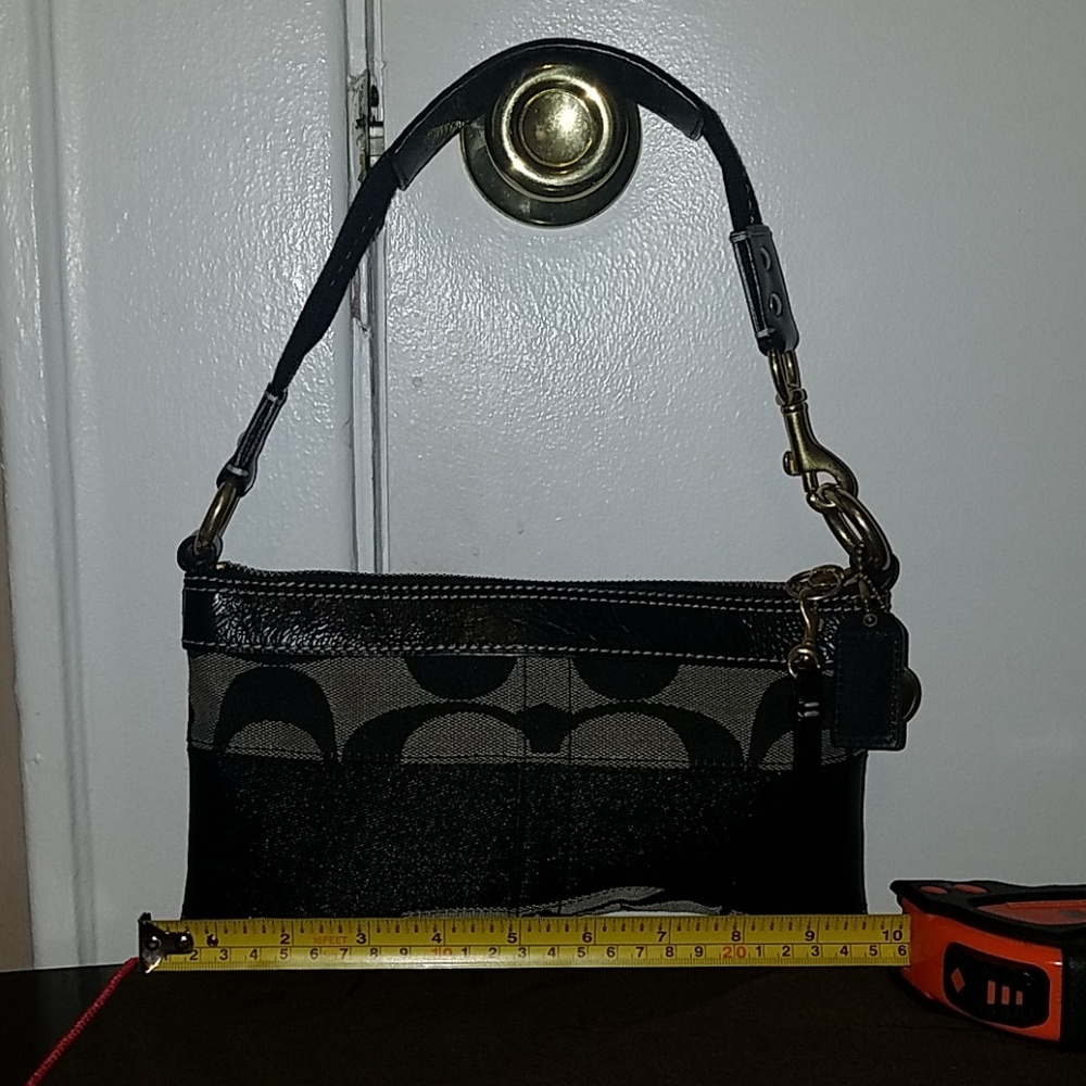 NWOT Black Leather and Canvas Coach Bag